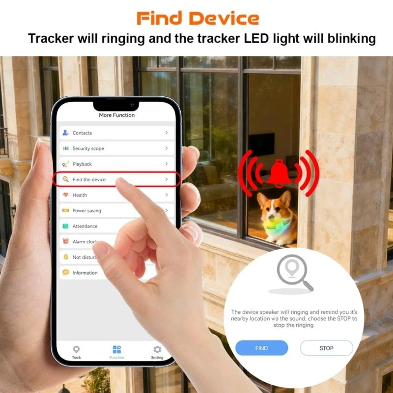 

Low Power Consumption Design Pet Locator LED Light IP67 Waterproof Long Battery Life Activity Tracking Suitable For Pets D7YA