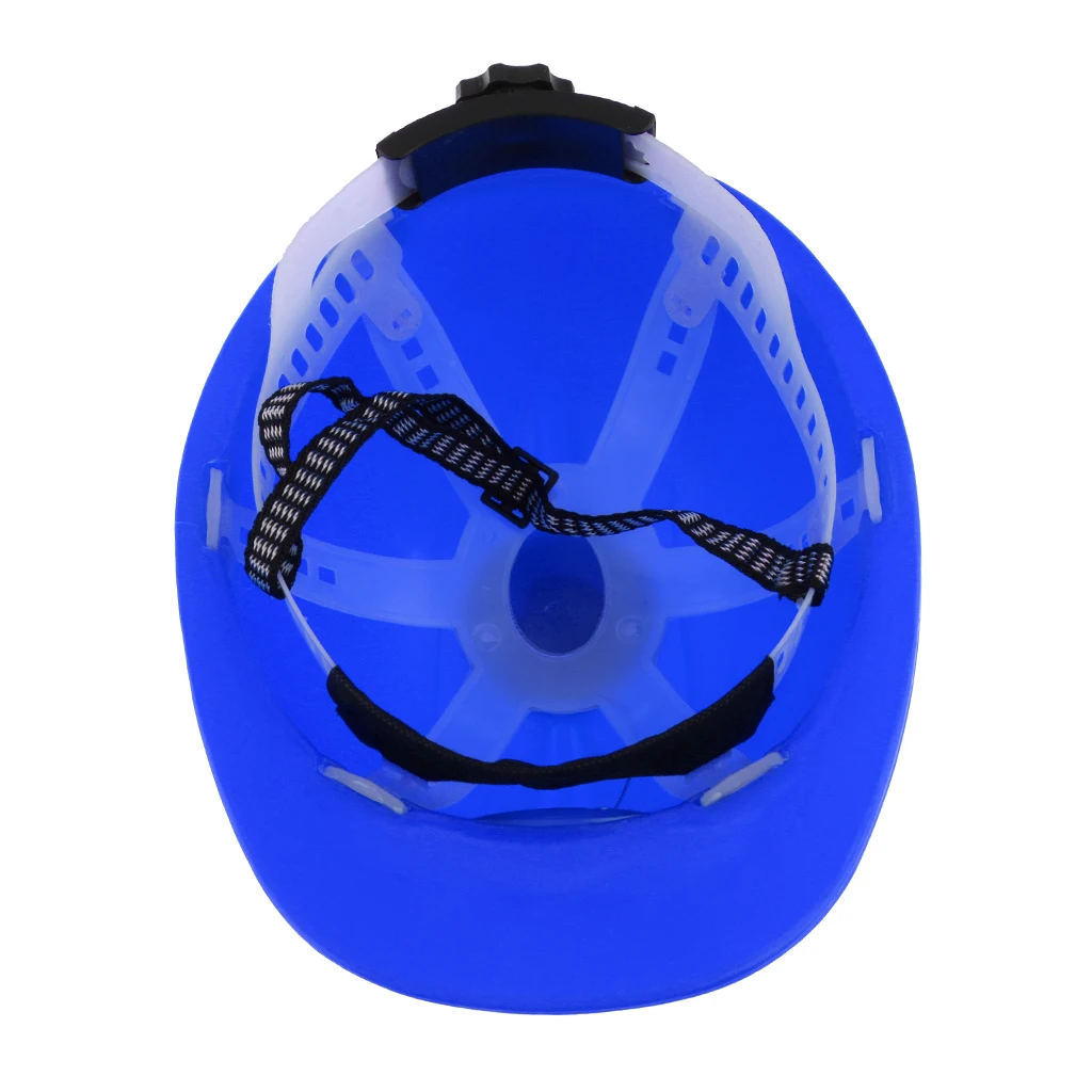 Blue Plastic Safety Helmet with Solar Cooling Fan Hard Hat Cap for Safty Work on Construction Sites