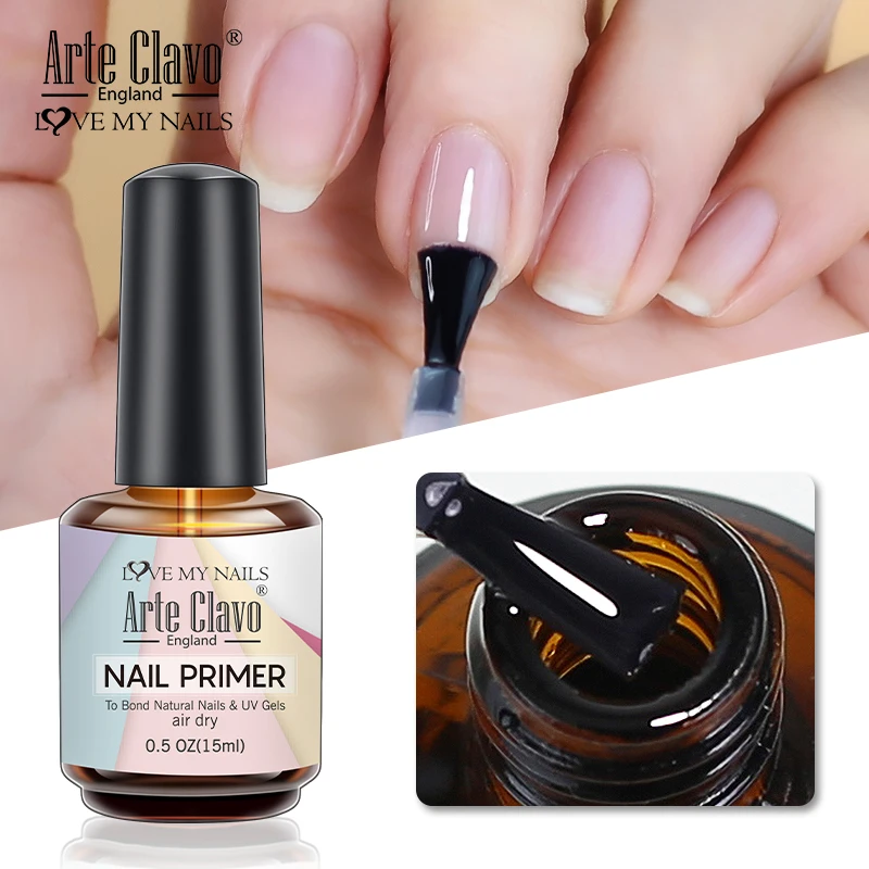 Arte Clavo 15ml Pre-desidratador de primer para unhas Gel Base Coat Top Coat Ácido de longa duração Acrílico UV Gel Esmalte Bonder