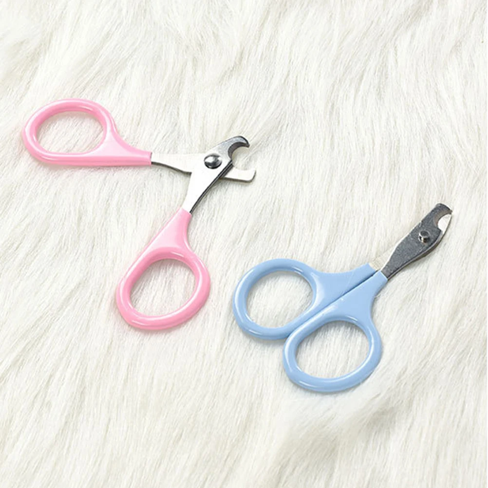 

2pcs Pet Nail Clipper Stainless Steel Durable For Dogs Cats Safe Ergonomic Guard Nail Trimmer Household Pets Supplies Blue Pink