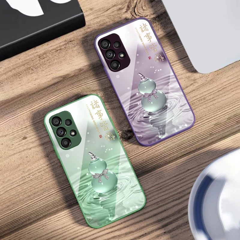 

Gradient Pink Gourd For Samsung S25 S25 Edge S25Ultra S8 9 S10 20 U ltra S21 Pro 22 Plus S23 FE S24 Ultra Glass Phone Case