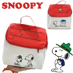 Snoopy torebka do przechowywania makijażu uroczy studencki Lunch przenośna torebka kreskówkowe kobiety o dużej pojemności kreatywne piknikowe duże torba z rączkami z jedzeniem Bento