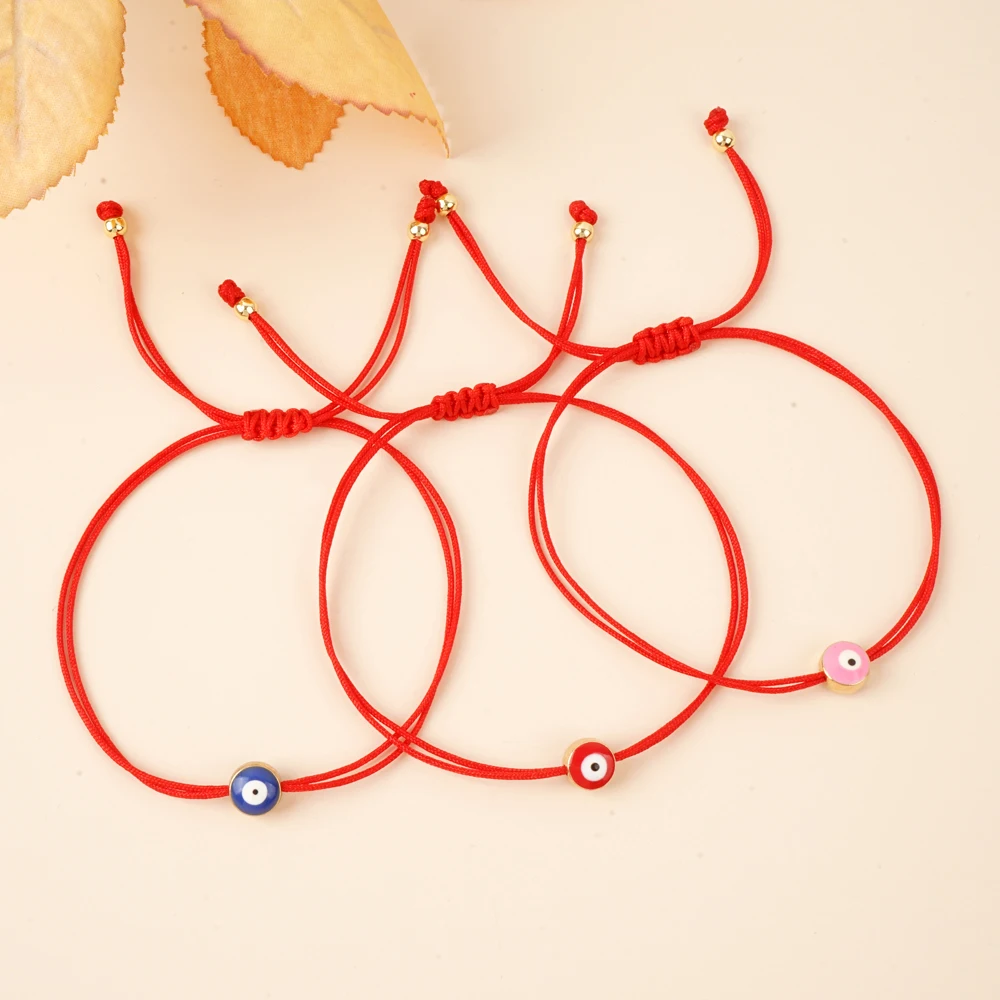 3pcs/Set Red Rope Cord Bracelets March Chain Handmade Miracle Evil Eye Luck Bohemian Greek Tradition Jewelry For Women Men