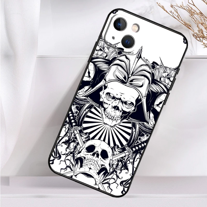 Samurai Mask Demon Case For iPhone 14 13 12 11 16 15 Pro Max Mini Cover X XR XS 8 7 14 16 15 Plus Accessories