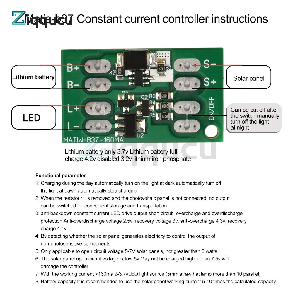 Solar Charge Controller Board Lithium Battery Charging Controller Auto ON OFF Light Control Switch for DIY Street Lights