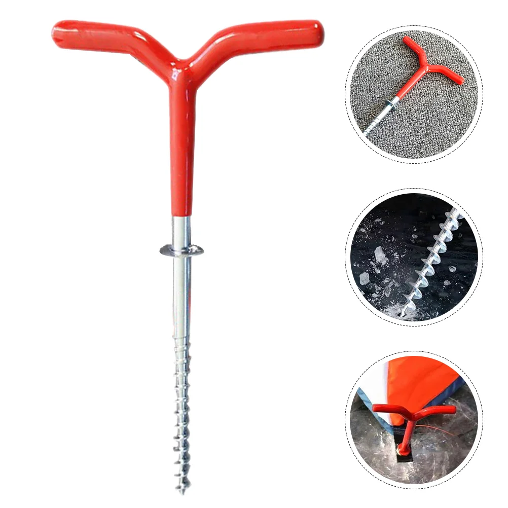 

4 Pcs Fishing Tent Ice Drill Camping Stakes Outdoor Accessories Portable Peg Ground Nails Metal for