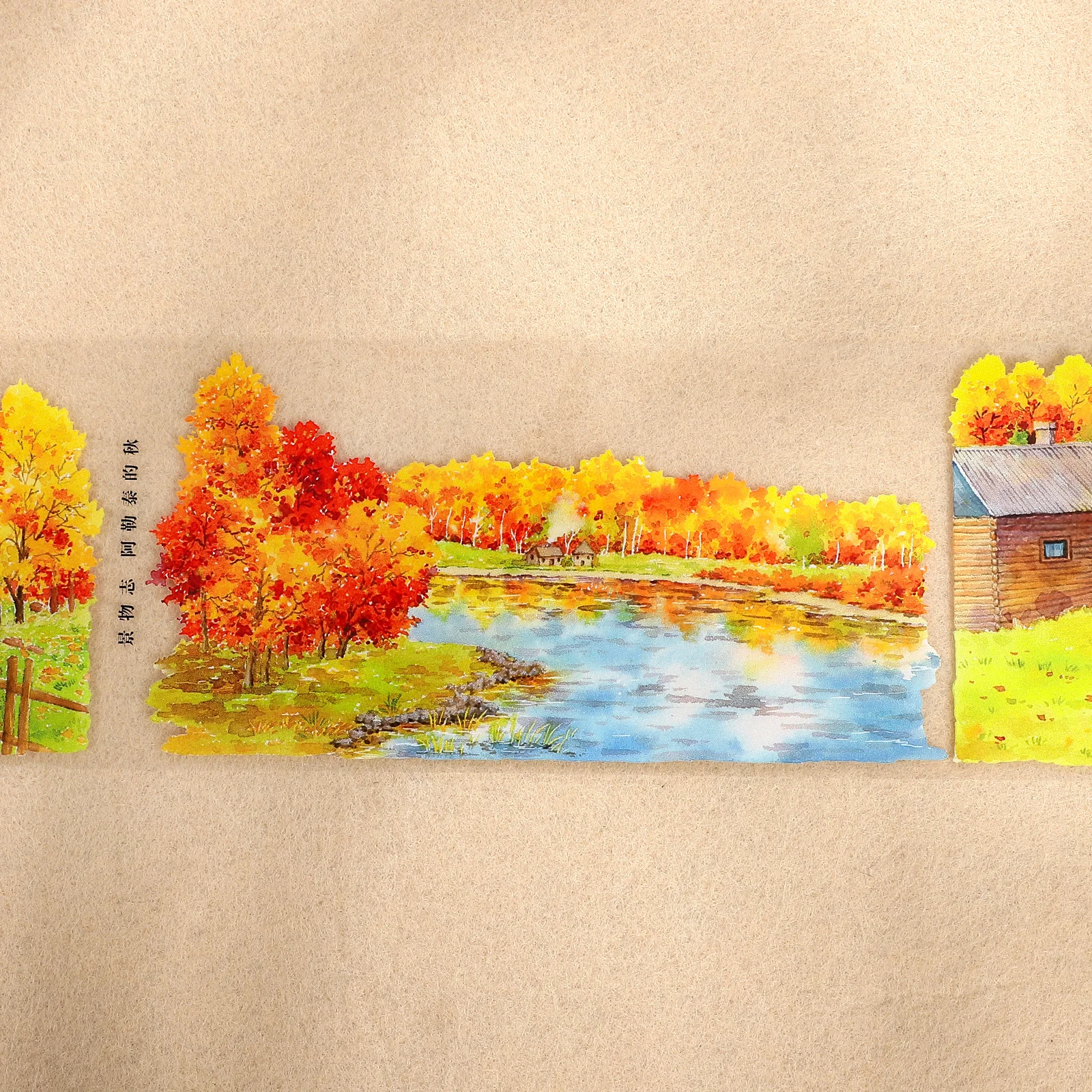 70 مللي متر * 5 متر الخريف في سلسلة ألتاي خمر حقل شجرة المشهد PET الشريط الإبداعية لتقوم بها بنفسك مجلة المواد الكولاج القرطاسية