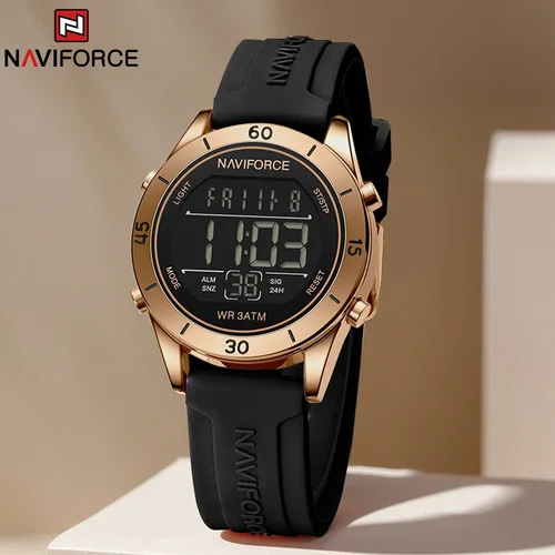 Imagen 2 del producto NAVIFORCE Reloj electrónico de moda para Mujer, Reloj multifunción resistente al agua con pantalla Digital, Reloj deportivo informal para Mujer, Reloj para Mujer