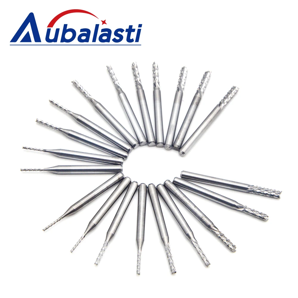 CNC Machine Router Bit Mini PCB Carbide End Mill Tools 3.175 Diameter Cutting Bits CNC Milling Cutters Kit CNC Cutter Milling