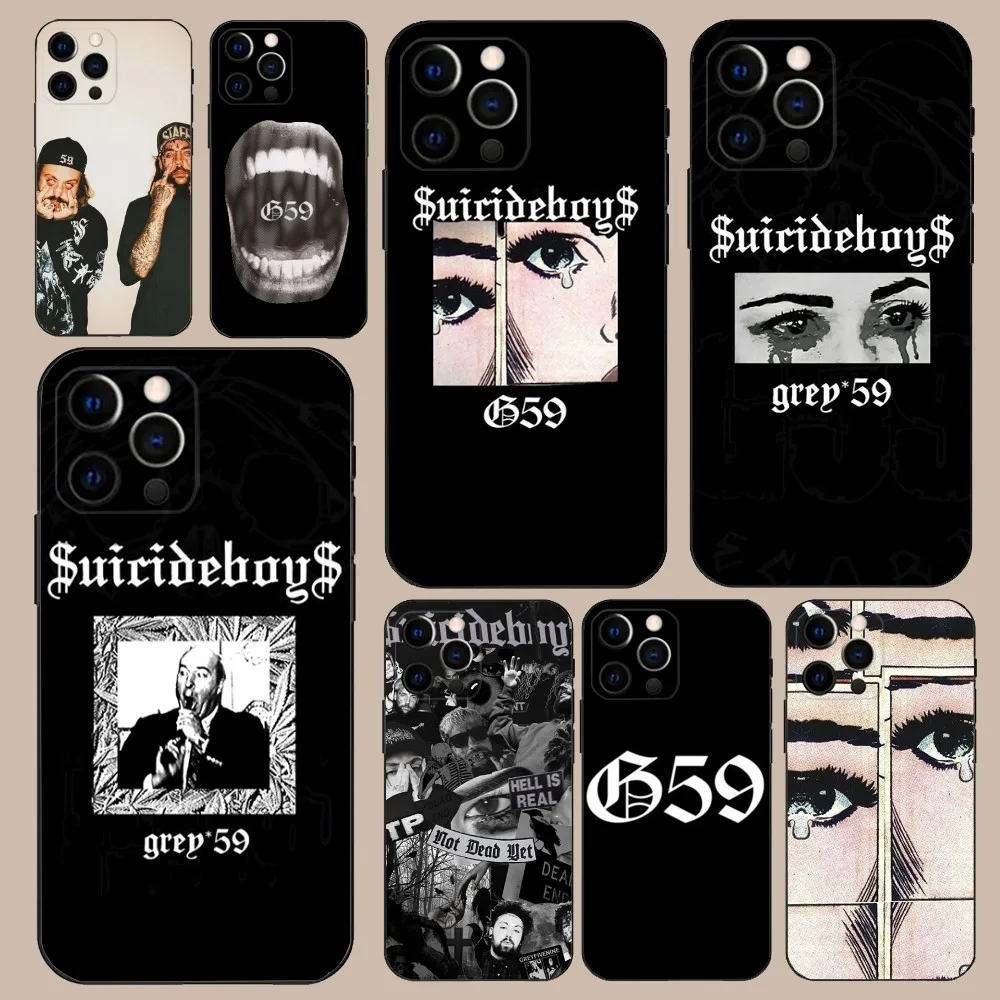 Rap Group S-Suicideboys-S G59 Phone Case For iPhone 16,15,14,13,12,11,Pro,X,XS,Max,XR,Plus,Mini Soft Black Cover