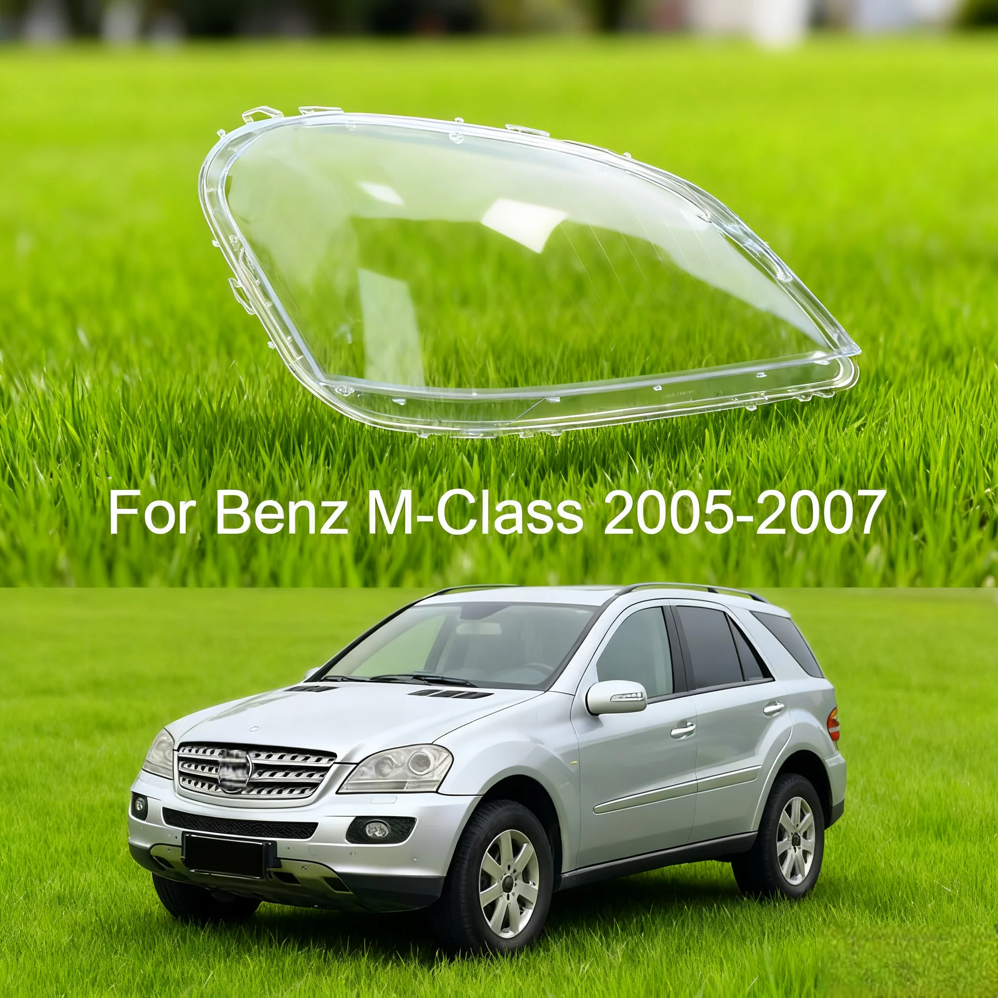 سيارة كشافات غطاء للعدسات لمرسيدس بنز W164 ML 2005 2006 2007 المصباح غطاء زجاجي اكسسوارات السيارات عاكس الضوء عدسة قذيفة