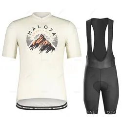 Maloja Cycling Jersey Set for Men, Breathable, Team Racing, Sport, Bicycle, Short Bike Clothing, Summer, New, 2025