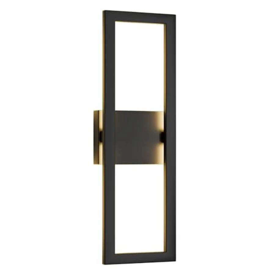 22" Modern Outdoor Wall Lights, 3000K 1450LM Integrated LED Large Exterior Lighting Fixtures with Rectangle Frame, Matte Black view 2