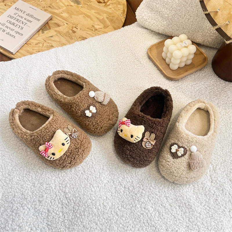 

Fashion Girls' Shoe 2026 Spring New Kids Slippers Thick Sole Anti Slip Girls Personalized Cotton Slippers Simple Child Home Shoe
