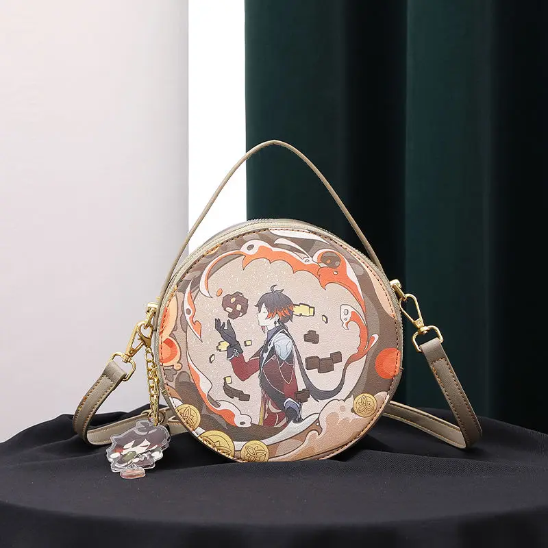 

Game GS Impact 2024 NEW Cos Hutao Zhongli Nahida Anime Campus Small Cute Round Pain Bag Shoulder Bag Gift