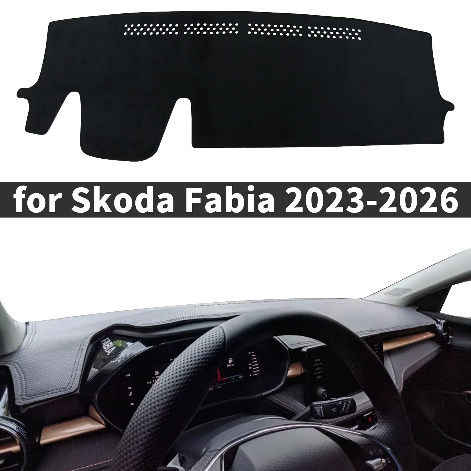 

fit for Skoda Fabia 2023 2024 2025 2026 Car Dashmat DashMat Sunshade Dashboard Cover Pad Protective Carpet Accessories