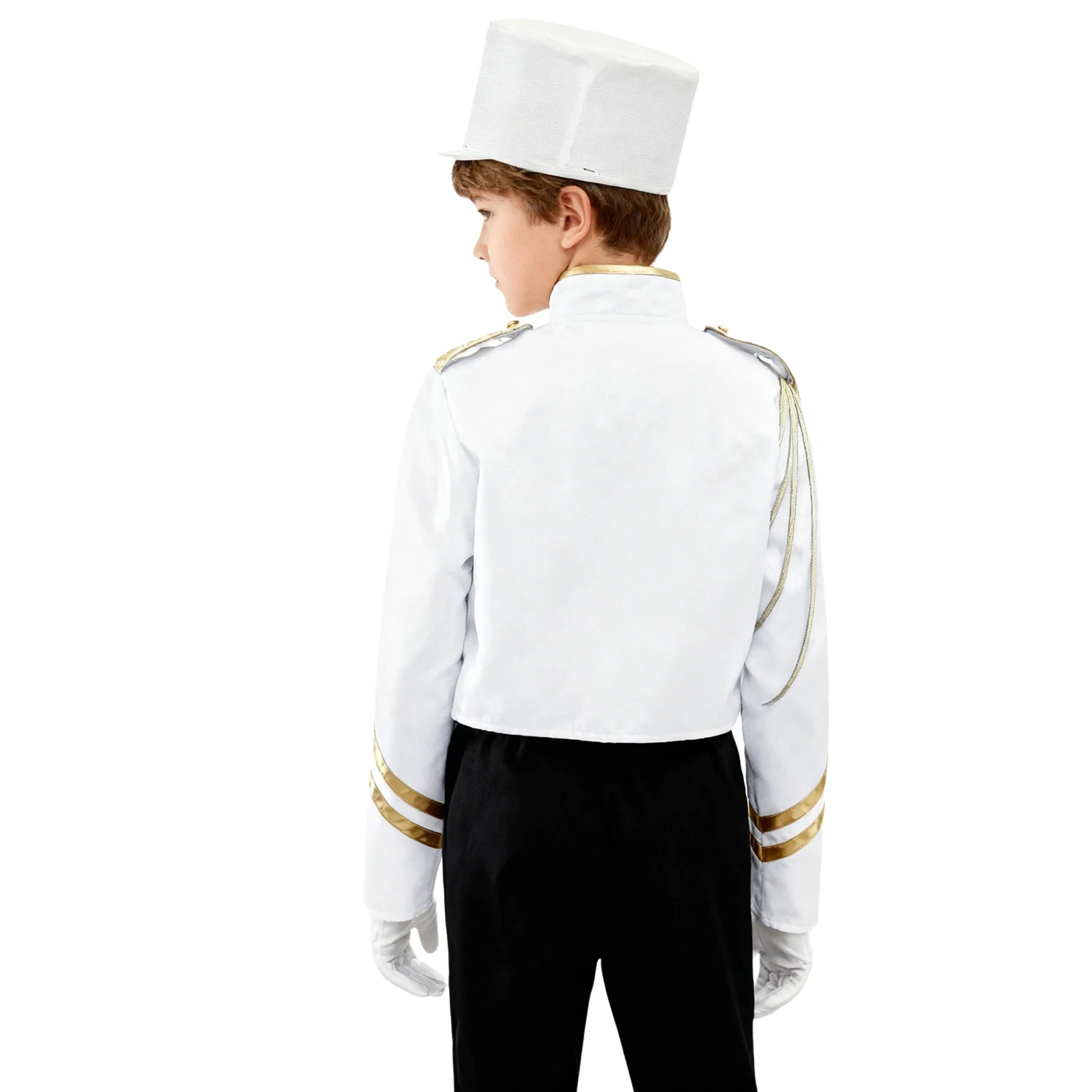 Children Boys Drum Trumpet Team Jacket with Hat Gloves Honor Guard Uniform Flag Raiser Marching Band Parade Performance Costume