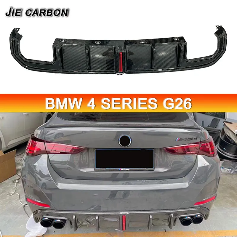 Car Rear Bumper Lip Diffuser For BMW 4 Series G26 425i Four-door Carbon Fiber Rear Lip Splitter Spoiler Diffuser Body Kit 2020