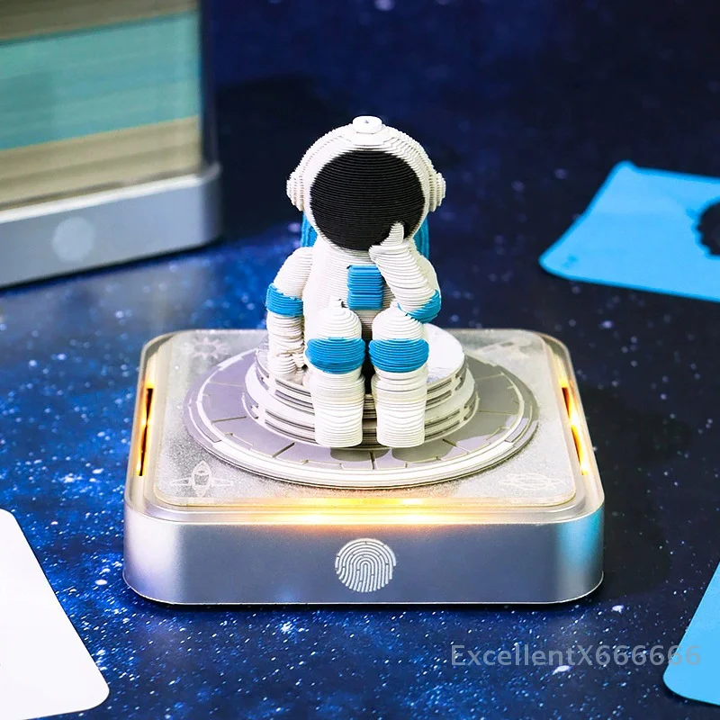 3D Calendar 2026 with Lights DIY Tear-Away Timepiece 3D Artsy Pads Memo Pad Paper for Home Decor Office Supplies