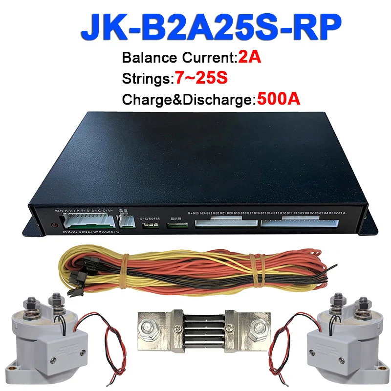 

JIKONG Active Smart BMS с реле 500A 7S 8S 10S 16S 18S 20S 22S 24S 500A зарядка и разрядка тока 2A баланс NCM/LFP/LTO