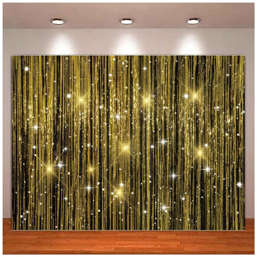 

Photography Backdrops Gold Stars Glitter Shiny Stage Banner Baby Birthday Party Portrait Photo Background Studio Photocall