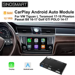 SINOSMART CarPlay Android Auto Decoder for VW MQB Platform Golf Passat Tiguan Jetta Polo Arteon 2017–2020 OEM Screen Support