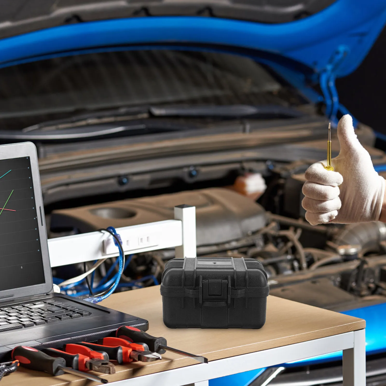 

Водонепроницаемый ящик для хранения медикаментов большой вместимости, портативный защитный кейс для инструментов с усиленной металлической ручкой для крепежных элементов и винтов