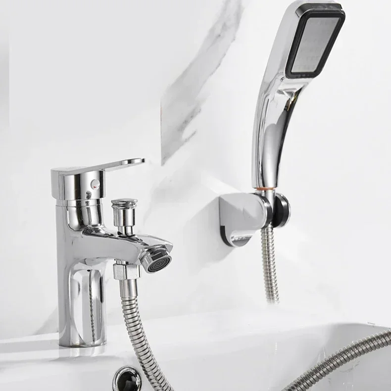 Single Hole Faucet Bathroom Wash Basin Sink Faucets Shower head Multifunctional Hot and Cold Water Mixing Tap