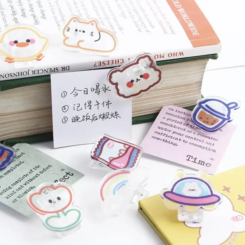 Cartoon Acrylic Binder Clips Snacks Sealing Clip Page Holder School Stationery