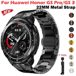 22mm Metal Band For Huawei Honor GS 3 GS Pro Strap Stainless Steel Bracelet For Honor Magic Watch2 46mm Magic1/2 Business Correa