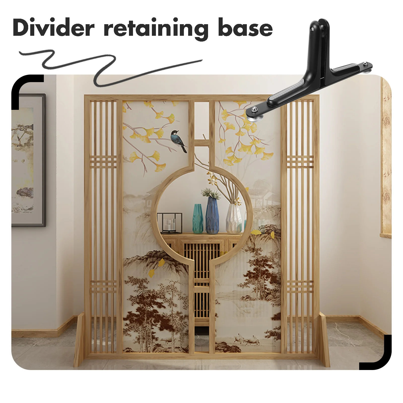 

Room Divider Metal Base Heavy Duty Thickened Screen Feet Stand for Home Office Computer Room Patio Fence Base Divider Stand