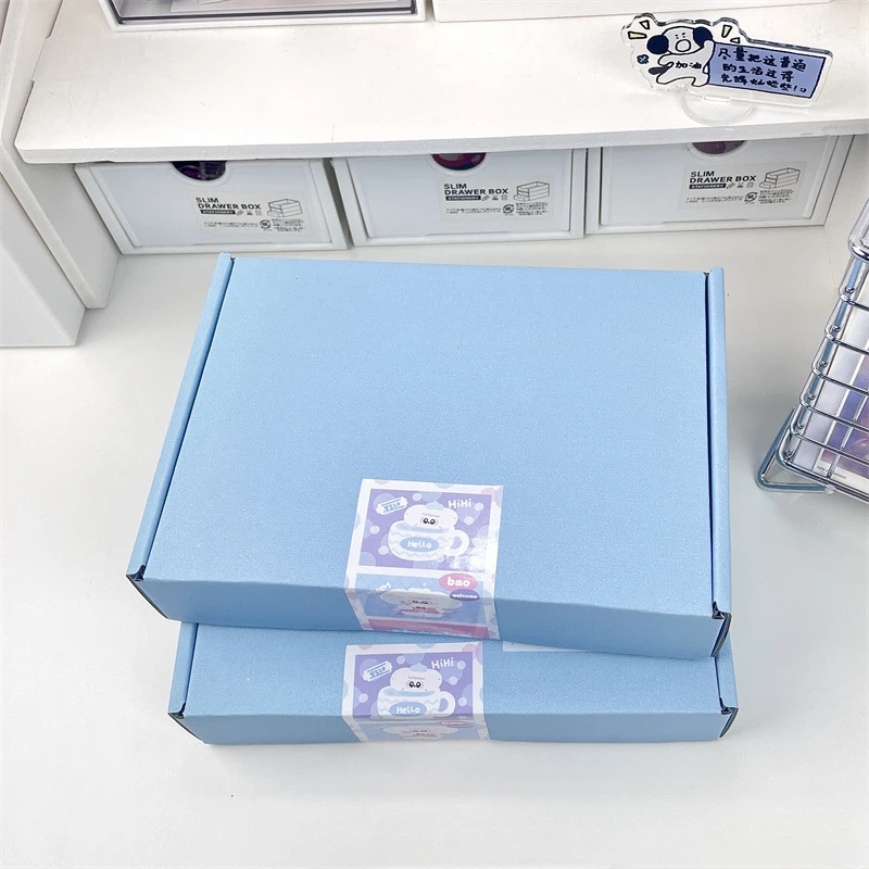 Korean Ins Macaron Color Corrugated Carboard Aircraft Box Solid Color Simple Packaging Express Box Gift Packing Mailers Carton