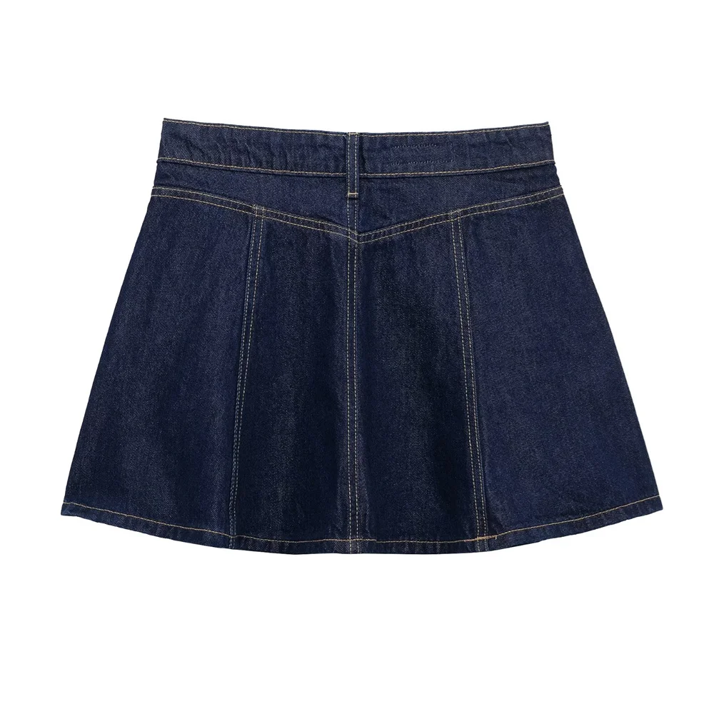 Women's Denim Mini Skirt Zipper Pocket Decoration A-line Skirt Spring/Summer New Casual Women's Half Skirt