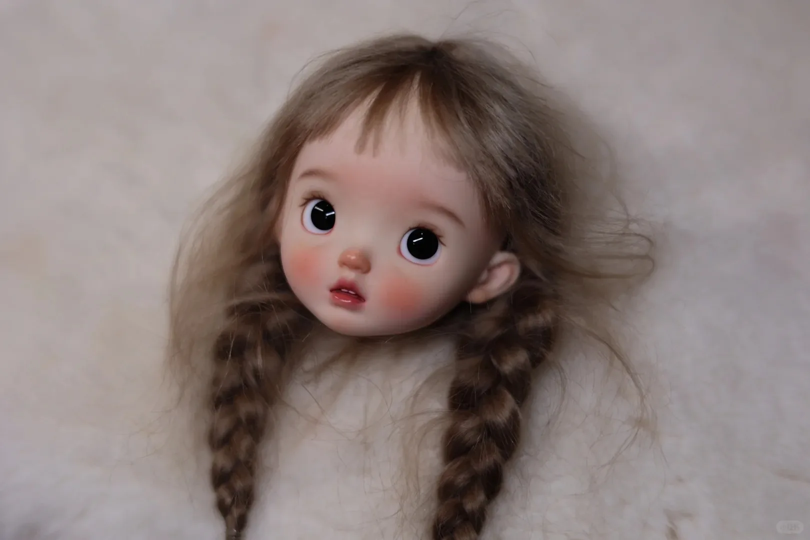دمية BJD 1/6 نيمو طقم رأس كبير للأطفال راقي لسان من الراتنج يلتصق رأس الفتاة مجرد رأس