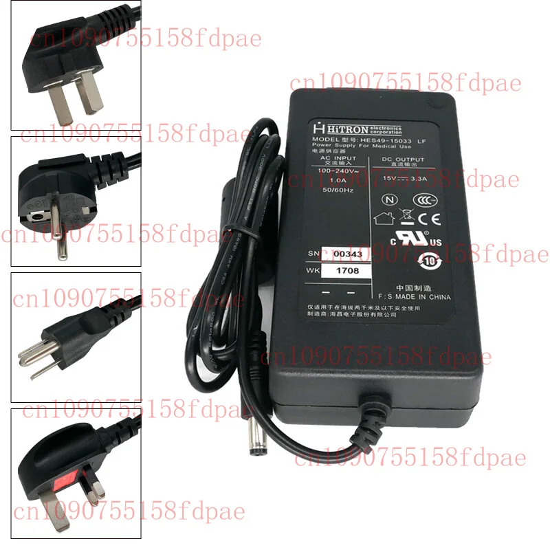 

95%NEW Genuine FOR HiTRON Model HES49-15033 15V 3.3A Power Supply With Power Cord