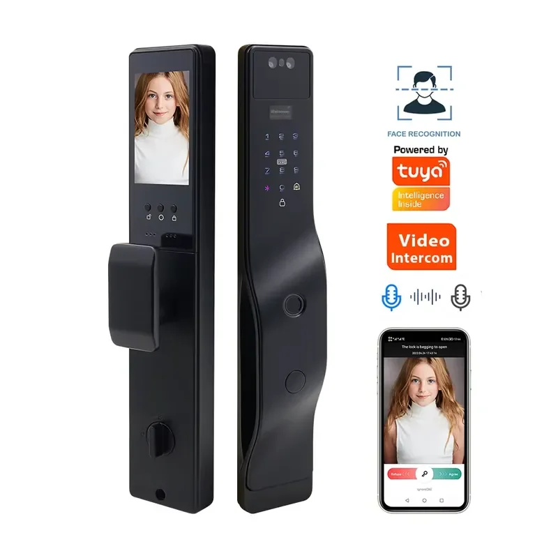 3D Face Recognition App Automatic Smart Door Biometric WiFi Video Fingerprint Keyless Digital Home