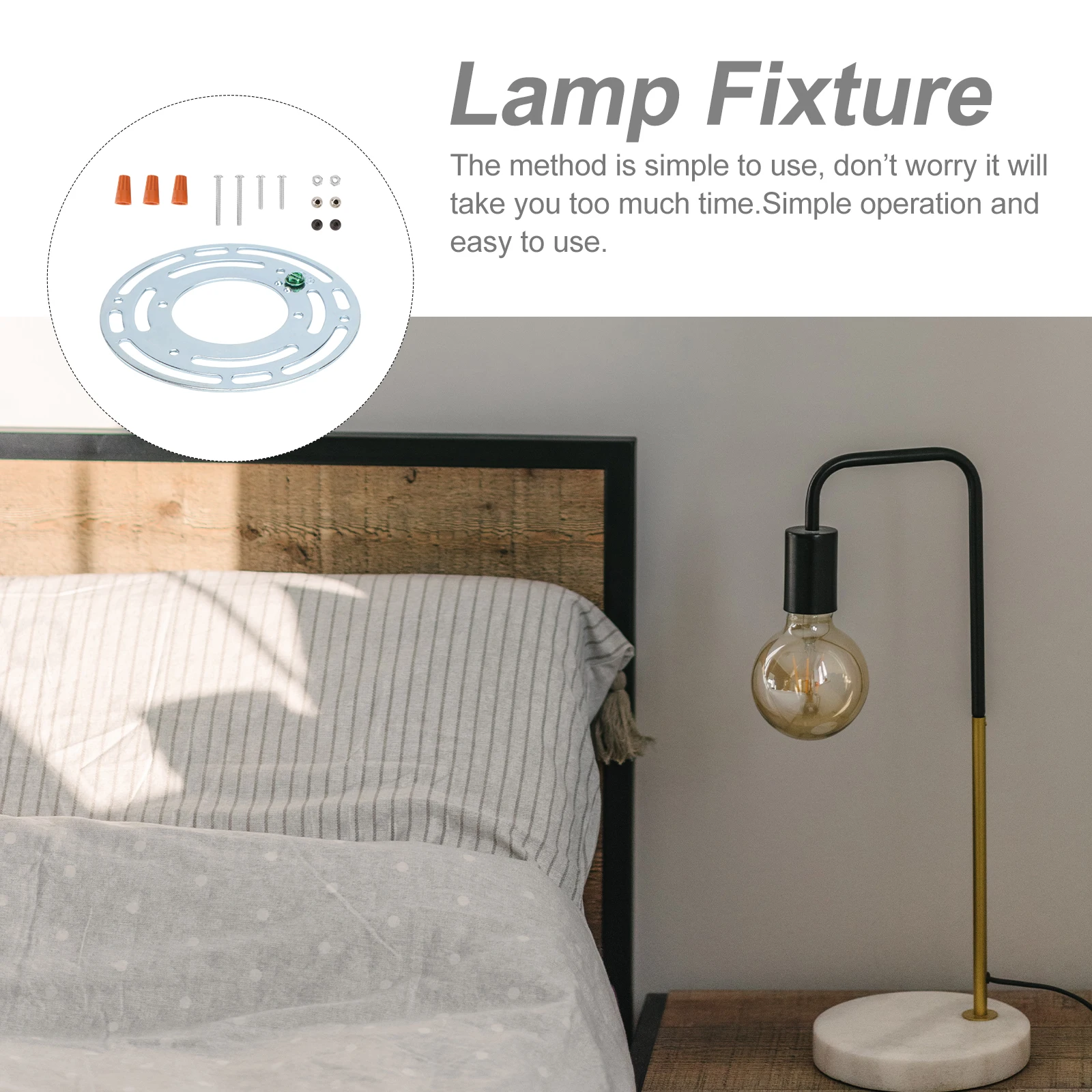 

2 Sets Wall Light Mounting Bracket Lamp Fixture Kit Accessories High Quality Materials Circular Design
