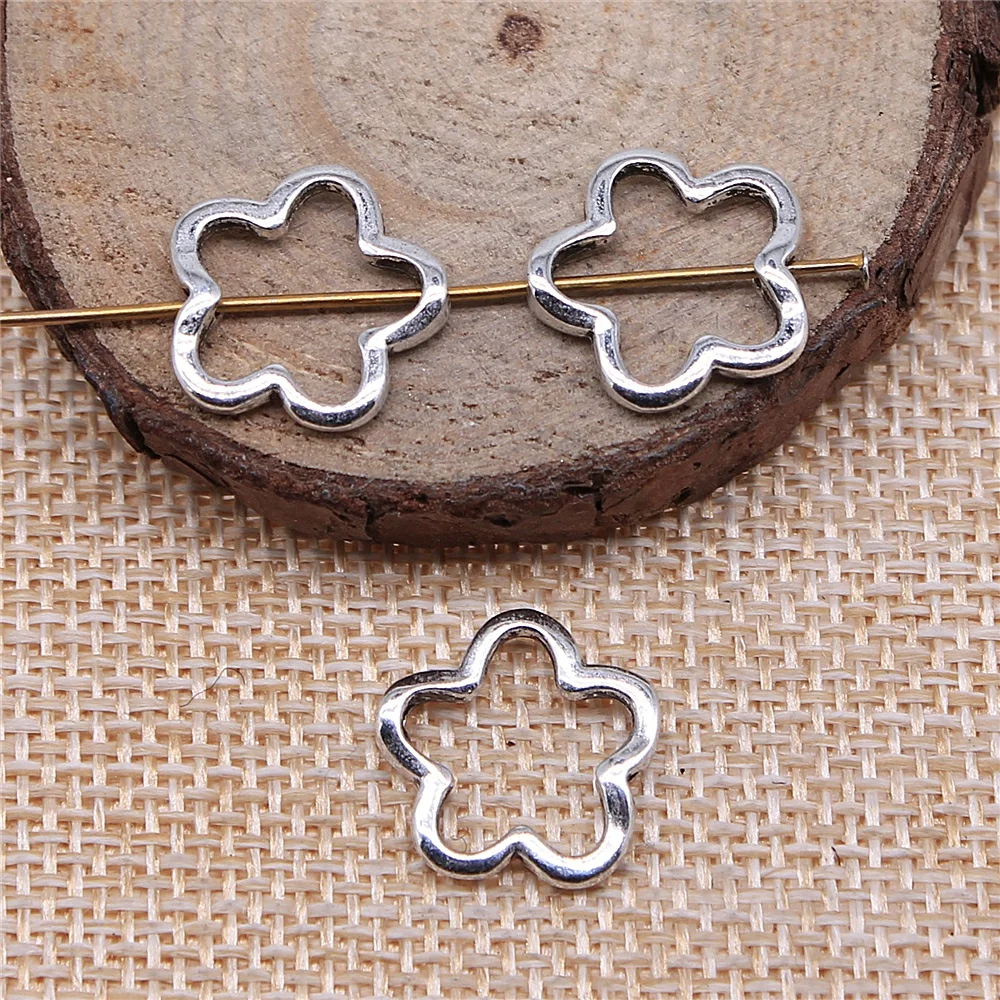 WYSIWYG 20pcs 16x16mm Flower Charms Small Holes Flower Charm Bead Hollow Flower Charms Beads For Jewelry Making