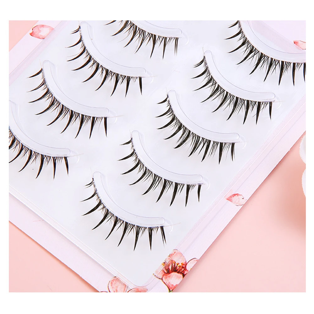 5 Pairs Little Devil Eyelashes Natural Lashes Fairy False Eyelashes Lolita Long Crossed Fake Eyelash Big Eyes Eyelashes