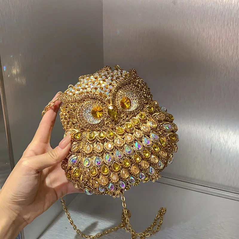 

Boutique Black Owl Clutch Women Crystal Evening Bags Party Dinner Cocktail Rhinestone Purse Handbags Bolso Fiesta Mujer