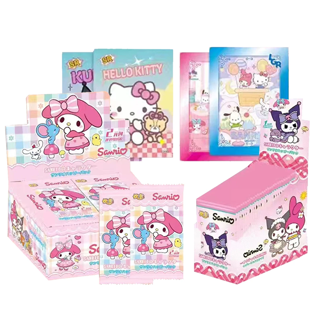 Sanrio Cards 30 Packs Kuromi Hello Kitty Collection Cards Melody Trading Card Game My Cartoon Cute Toy Hangyodon Gift Wholesale