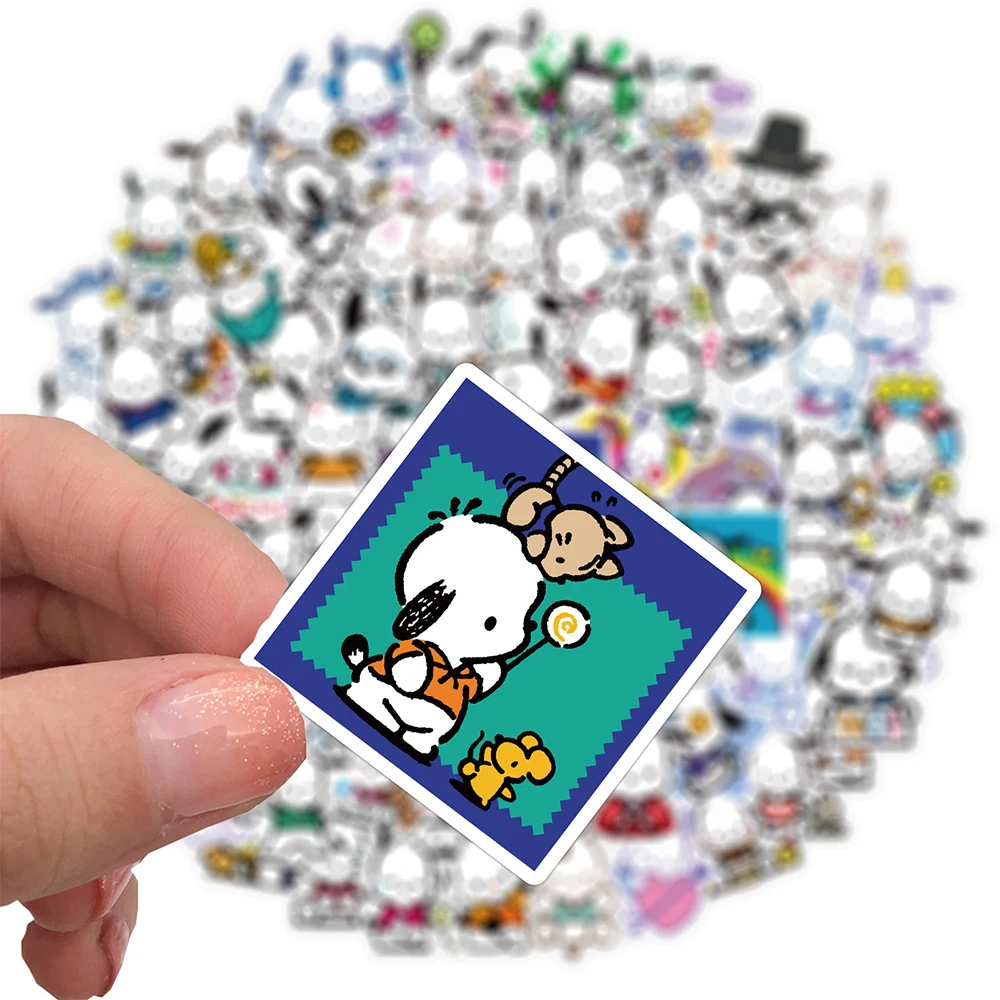 Pochacco-pegatinas de dibujos animados Sanrio, calcomanías impermeables para diario, álbum de recortes, nevera, guitarra, teléfono, juguetes, regalo, 10/30/50/100 piezas