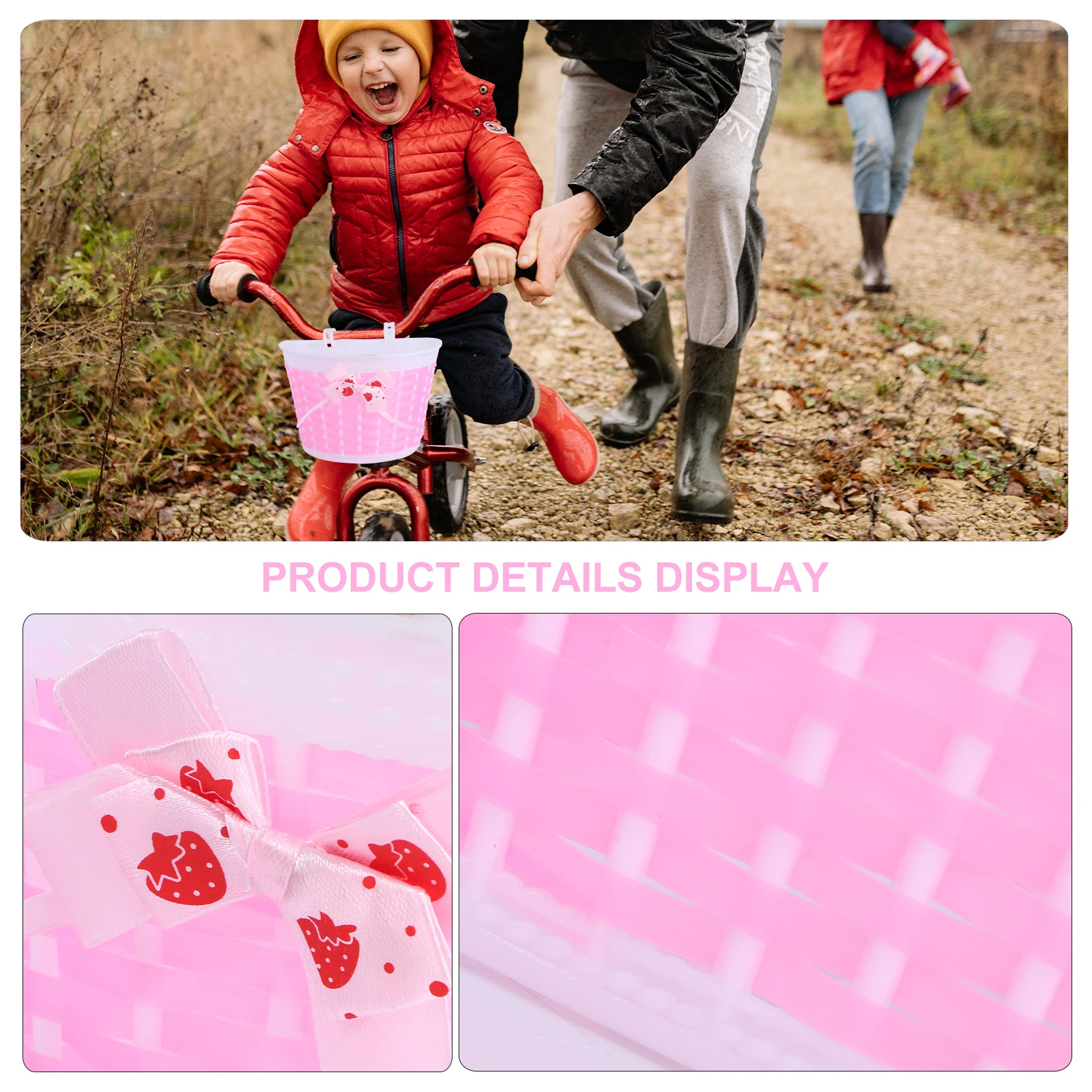 4Pcs Bike Handlebar Streamers Pink Basket Kids Bicycle Accessories Decorative Supplies Colorful Gift for Children