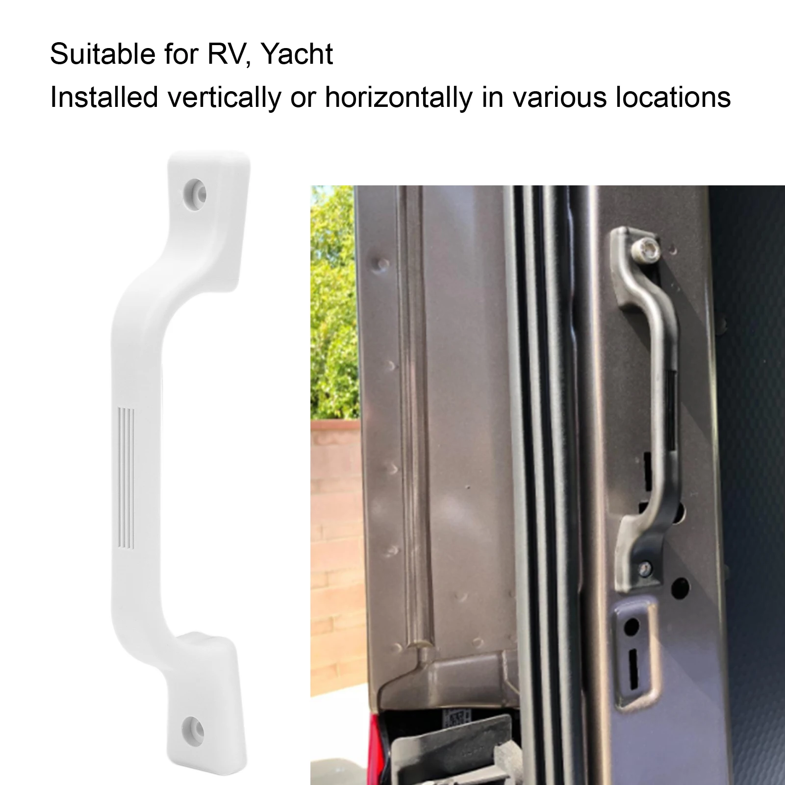 RV Plastic Grab Bar, 9.25in Plastic Grab Handle Entry Door Assist Bar White for RV Trailer Camper Motor Home Yacht