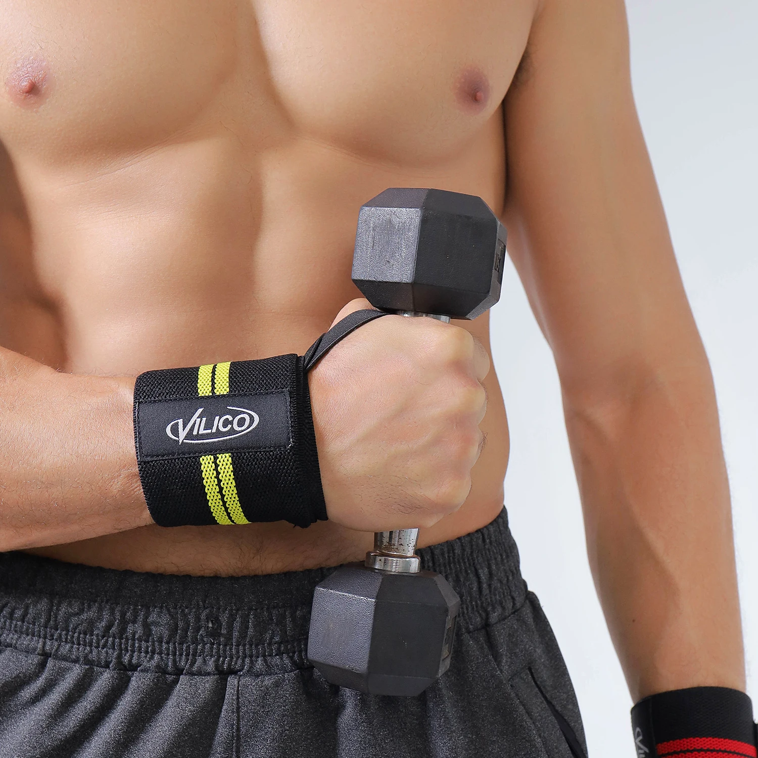 Suporte de pulso para treinamento de halteres, levantamento de peso, com alças de compressão, esportes ao ar livre e equipamentos de proteção fitness