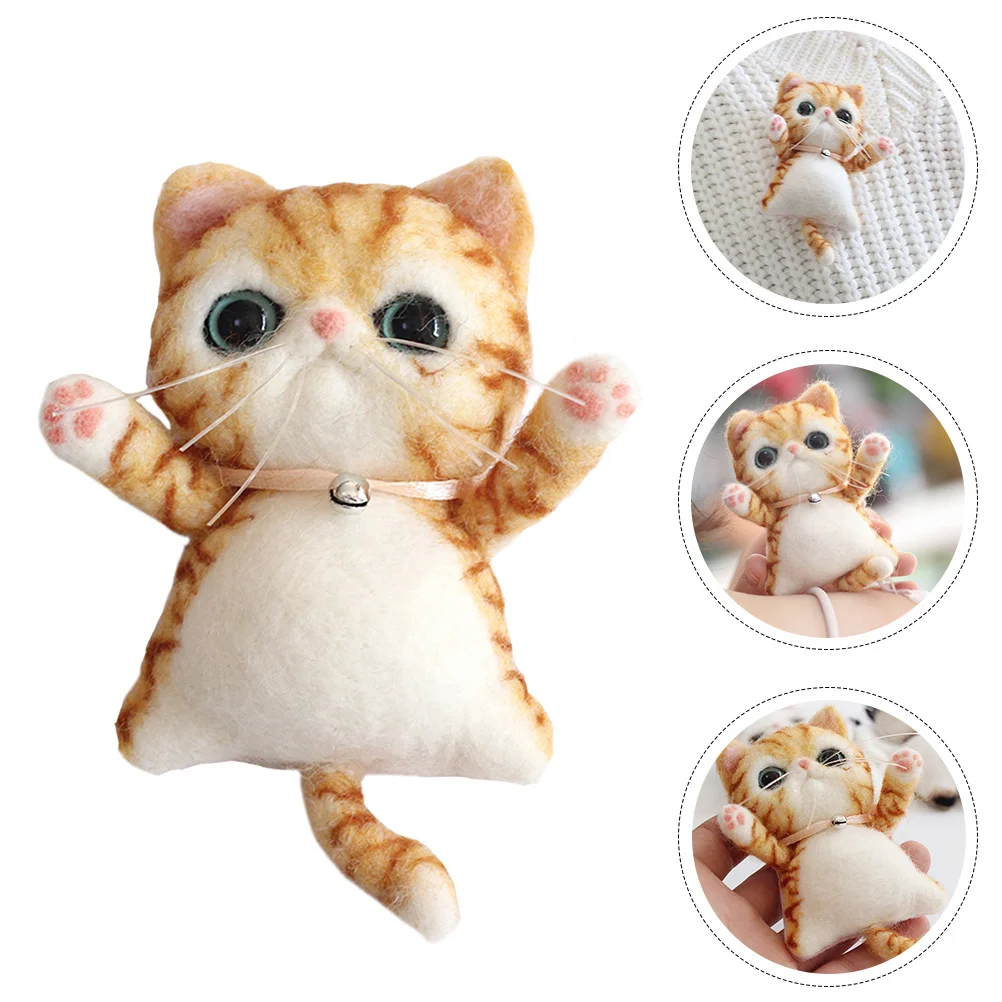 

1Set Kitten Wool Felt Kit Handmade DIY Needle Felting Craft Materials for Beginners Cat Wool Felt Kit DIY Material Package