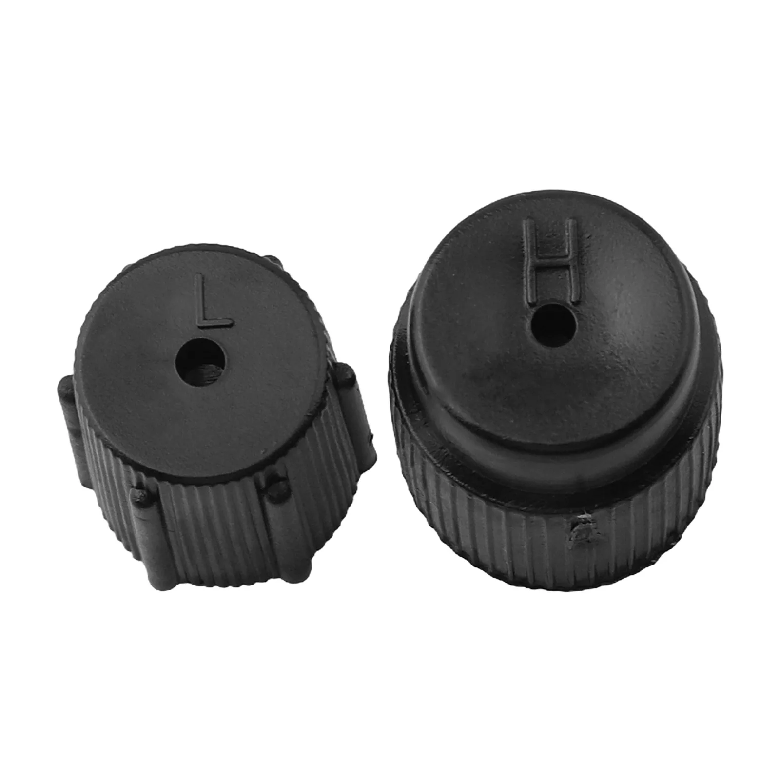 2pcs Air Conditioning Service AC System Charging Port Cap Replacement Covers Car AC Valve Cap Kit With High 16mm And Low 13mm