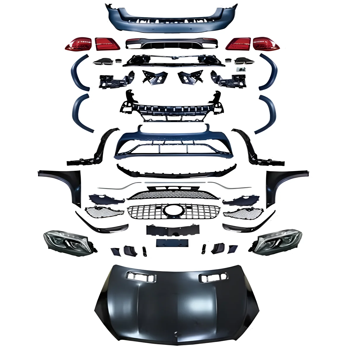 

High Quality Body Kit for Mercedes-Benz 13-15 Style GL Upgrade 16-19 Style GLC 63 AMG Car Front Rear Bumpers Headlight Taillight
