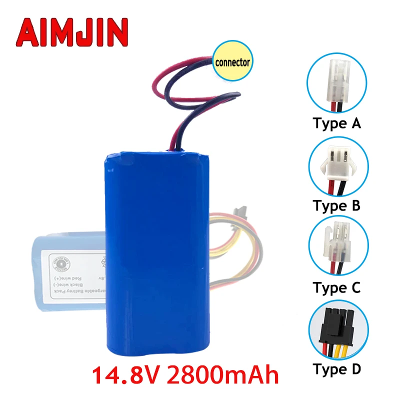 

18650 14.8V 2600mAh Li-Ion Cylindrical Rechargeable Battery Pack 4S1P for Deebot N79S DN622 Robovac 11S Max Conga