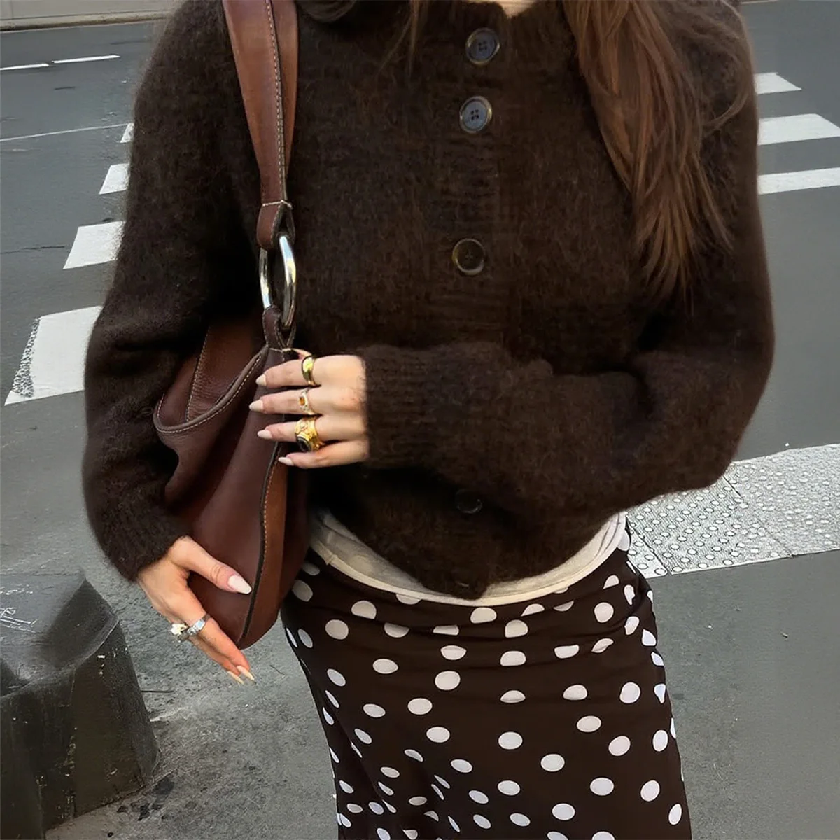 Grenzüberschreitender langer Sve-Pullover für Damen, lässig, Independent Station Street Sle, Strickjacke, normal, dünn